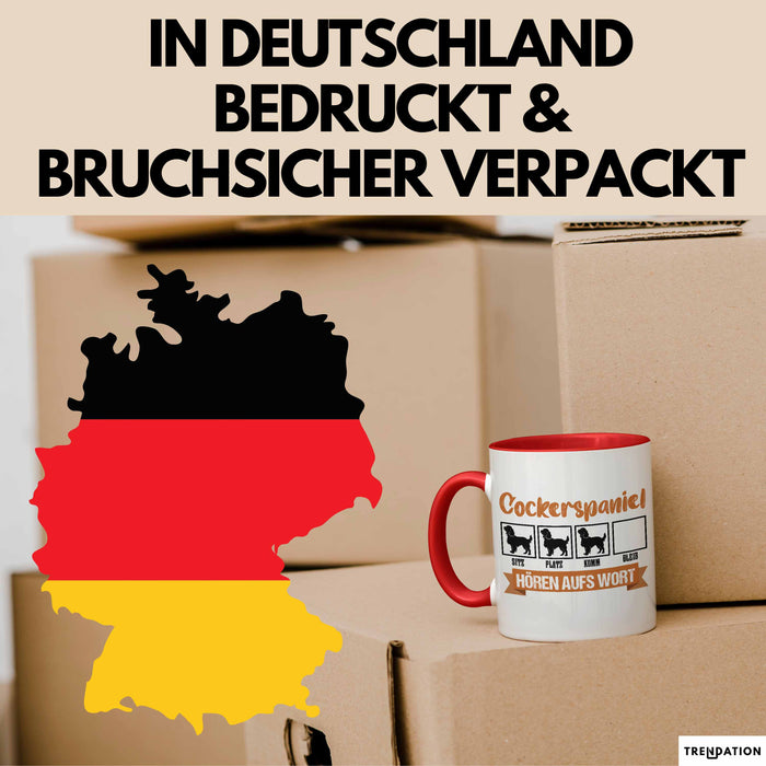 Cockerspaniel Hören Aufs Wort Tasse Geschenk Cockerspaniel Besitzer Mama Becher Rot Trendation