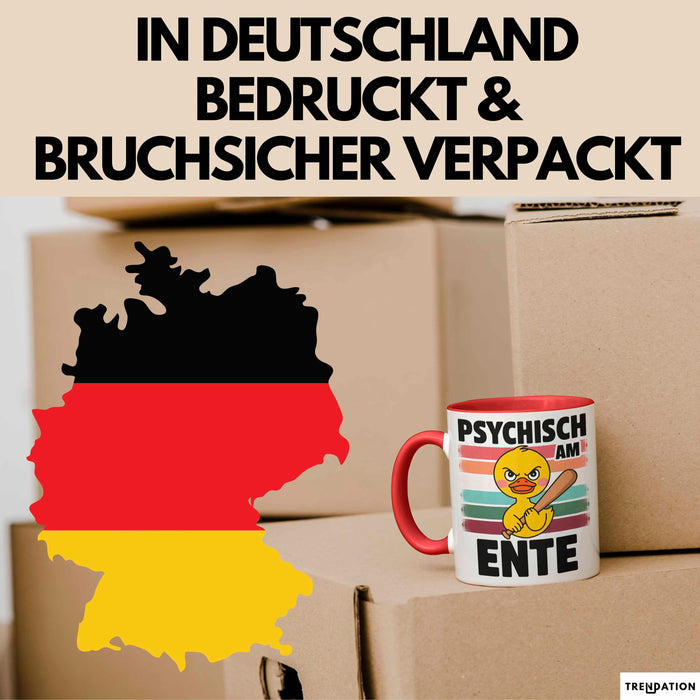 Quietscheente Tier Tasse Geschenk Lustige Geschenkidee Spruch Psychisch Am Ente Rot Trendation