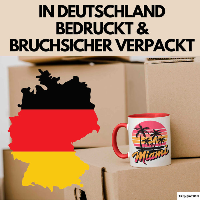 Miami Florida USA Tasse Geschenk Lustige Geschenkidee Spruch Rot Trendation