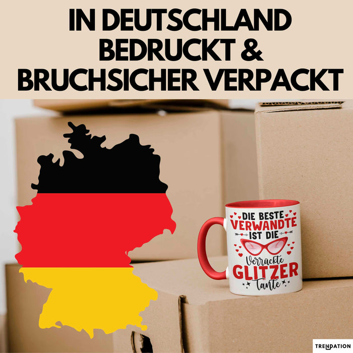 Tante Verwandte Tasse Geschenk Lustige Geschenkidee Spruch Beste Tante Rot Trendation