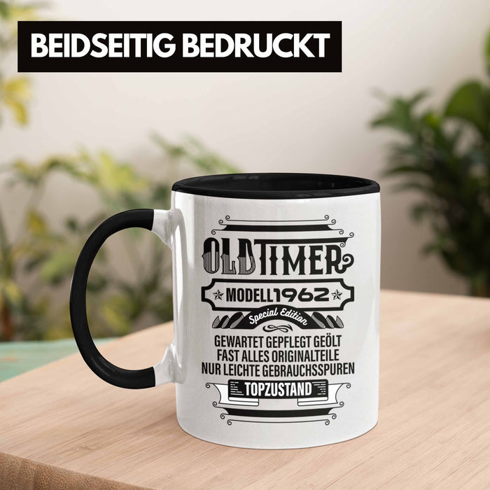 TRENDATION 60. Geburtstag Tasse Frau Mann Geschenk 60er Geschenkidee 60 Mutter Vater Schwarz Trendation