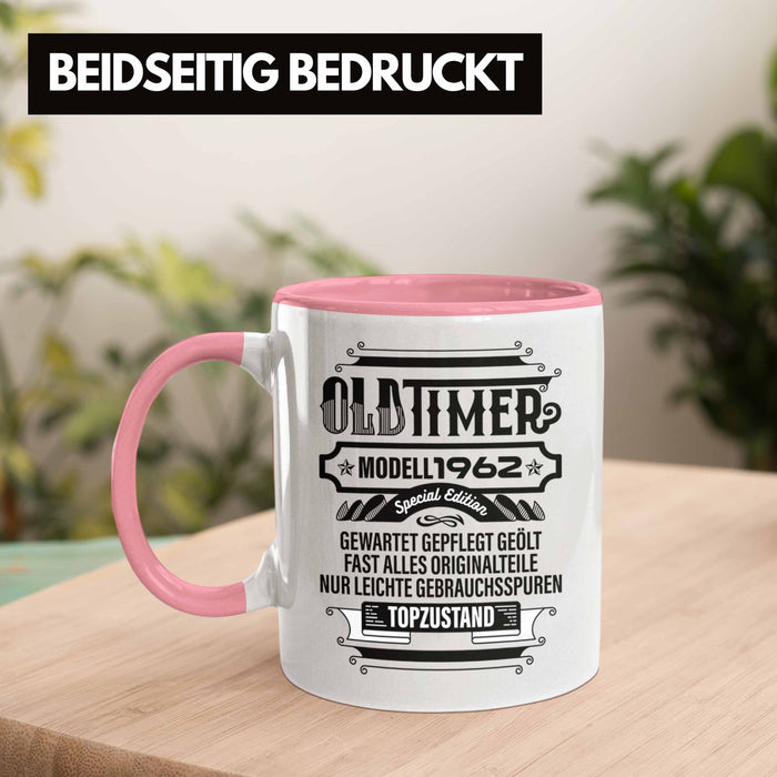 TRENDATION 60. Geburtstag Tasse Frau Mann Geschenk 60er Geschenkidee 60 Mutter Vater Rosa Trendation