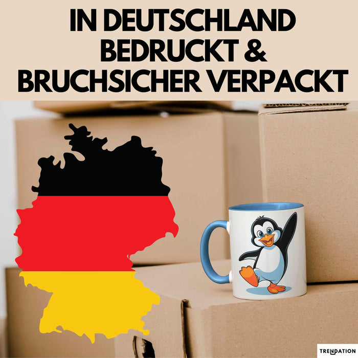 Pinguin Tier Tasse Geschenk Lustige Geschenkidee Spruch Blau Trendation