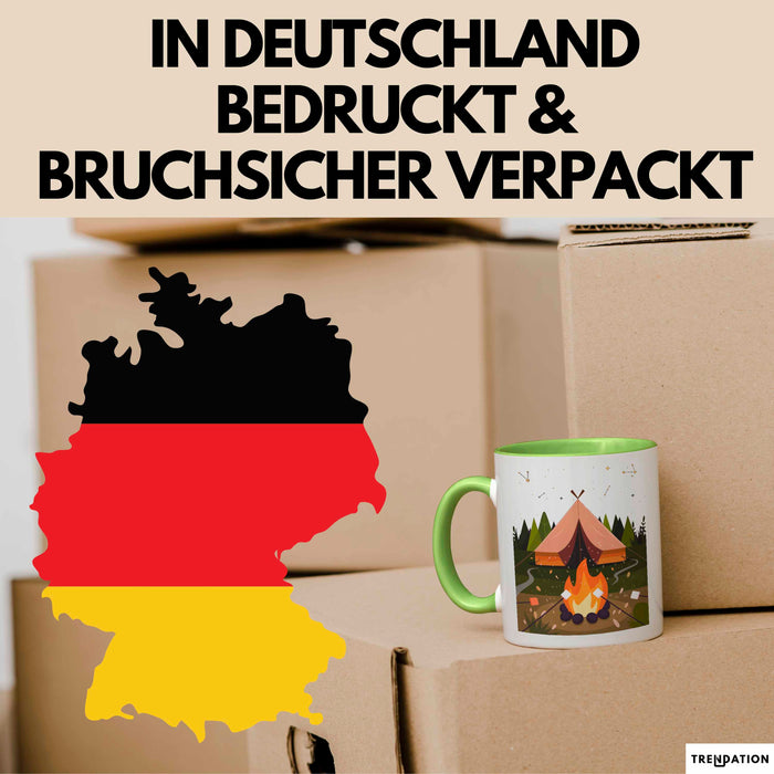 Camper Tasse Geschenk Lustige Geschenkidee Spruch Für Outdoor Abenteurer Grün Trendation