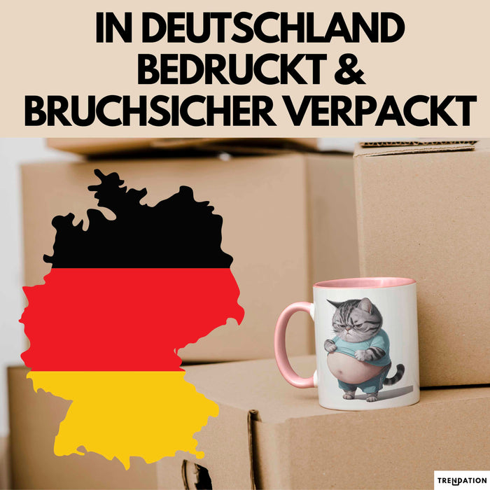 Dicke Fette Katze Kätzchen Besitzer Tasse Becher Geschenk Lustige Geschenkidee Spruch Rosa Trendation
