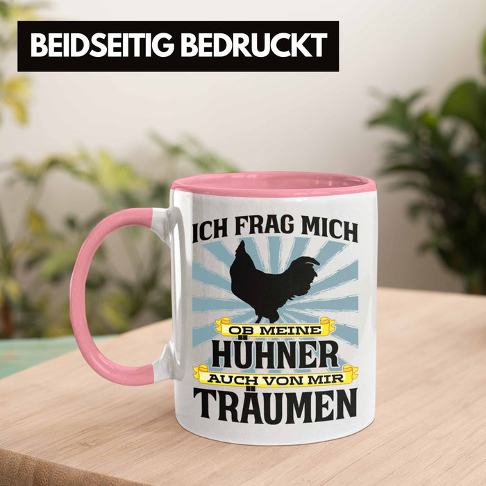Trendation - Landwirt Spruch Geschenk Tasse Landwirtschaft Geschenke für Männer Traktor Spruch Kaffeetasse Hühner-Flüsterer Bauer Rosa Trendation
