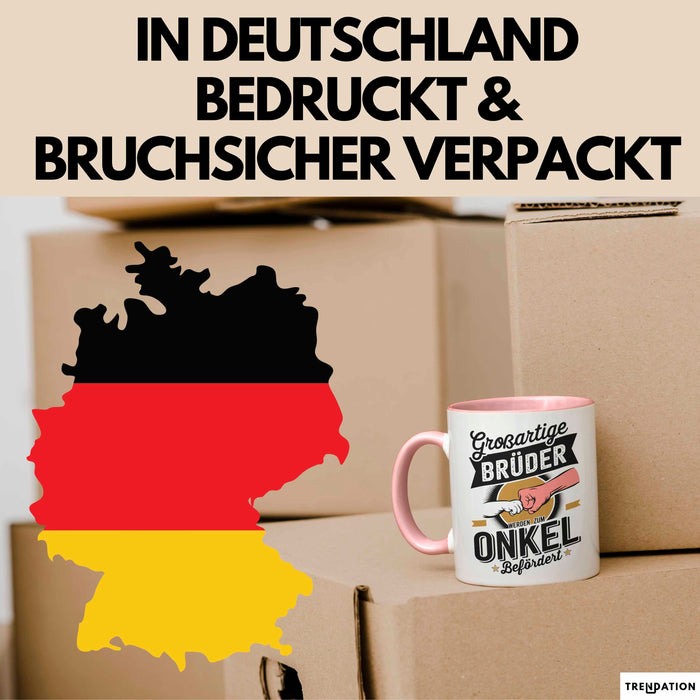 Onkel Sarkastisch Sarkasmus Tasse Geschenk Lustige Geschenkidee Spruch Großartige Brüder Werden Zum Onkel Befördert Rosa Trendation