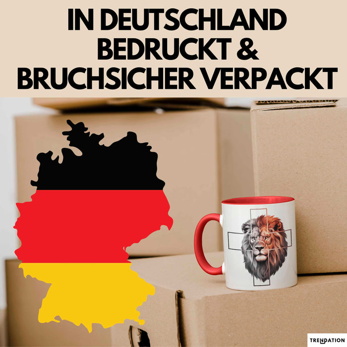 Jesus Löwe von Juda Tasse Geschenk Lustige Geschenkidee Spruch Rot Trendation