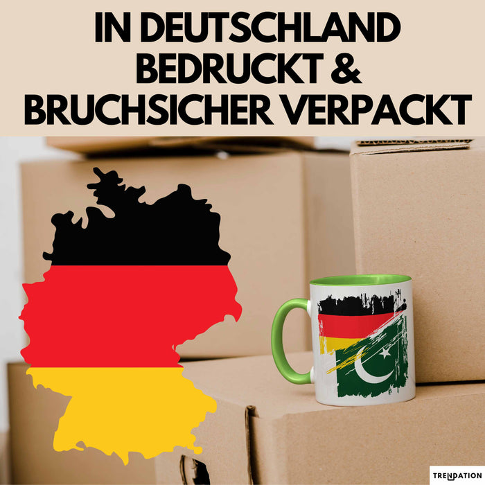 Pakistan Deutschland Flagge Halb Deutscher Halb Pakistaner Fußball Germany 2025 Europa Pakistan Grün Trendation