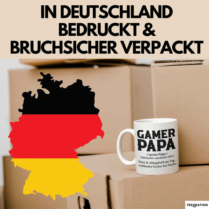 Spieler Papa Tasse Geschenk Lustige Geschenkidee Spruch Gamer Papa Weiß Trendation