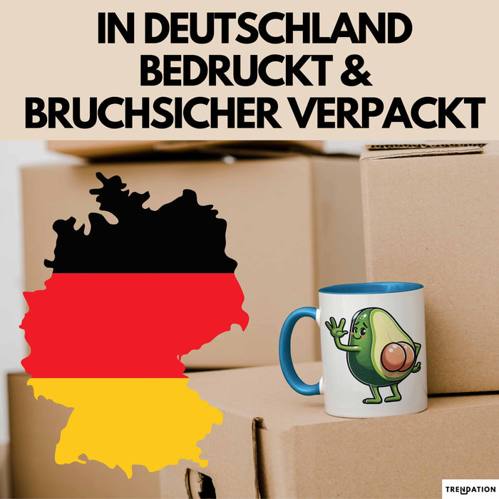 Avocado-Liebhaber Tasse Geschenk Hintern Geschenkidee Blau Trendation