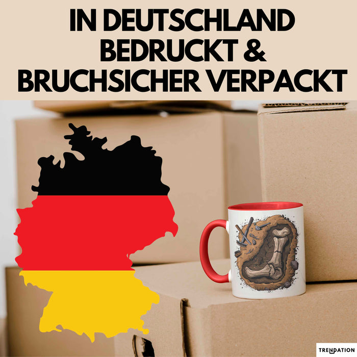 Archäologe Tasse Geschenkidee für Ruinen Entdecker Rot Trendation