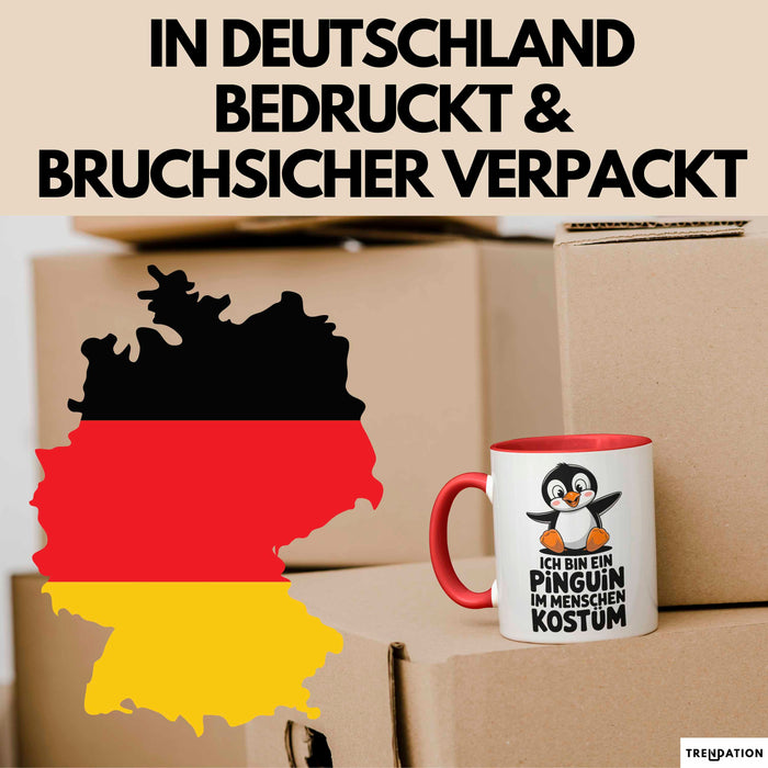 Sarkastischer Pinguin Tasse Geschenk Lustige Geschenkidee Spruch Ich Bin Ein Pinguin Rot Trendation