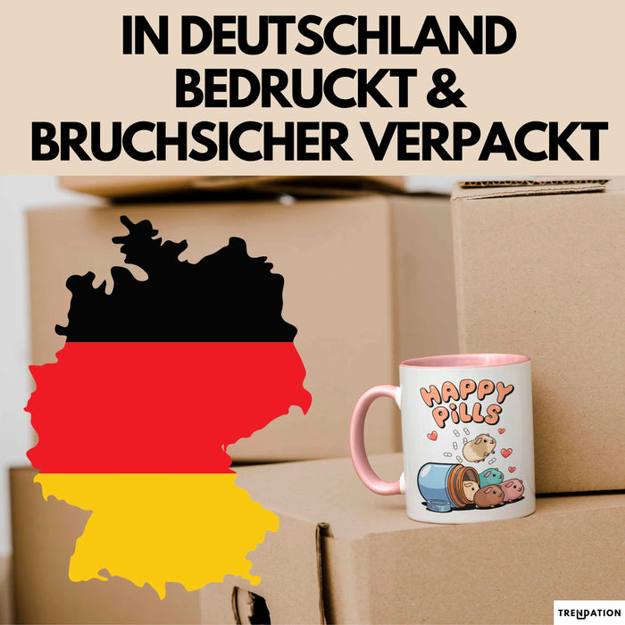 Meerschweinchen Tier Tasse Geschenk Lustige Geschenkidee Happy Pills Rosa Trendation