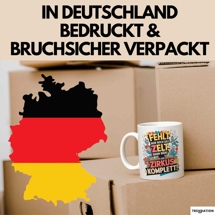 Bürokollege Tasse Geschenkidee Es Fehlt Nur Noch Das Zelt Weiß Trendation