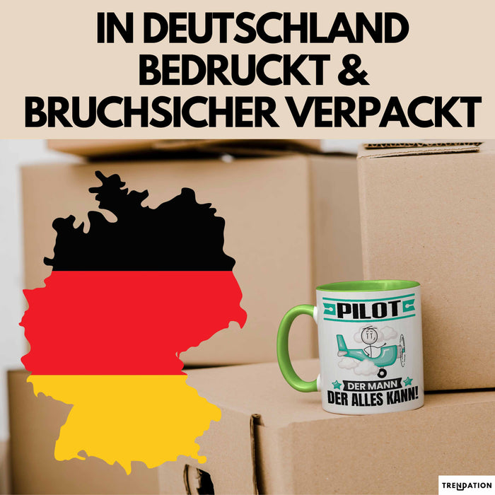 Pilot Tasse Geschenk für Pilot Der Mann Der Alles Kann Geschenkidee zum Geburtstag Grün Trendation