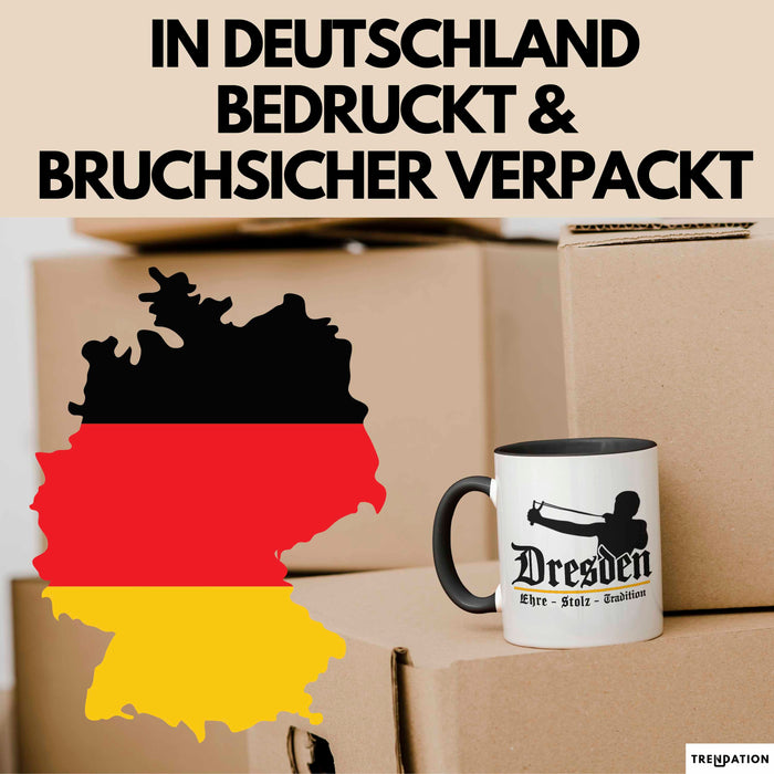 Dresden Fußball Tasse Geschenk Lustige Geschenkidee Spruch Ehre Stolz Tradition Schwarz Trendation