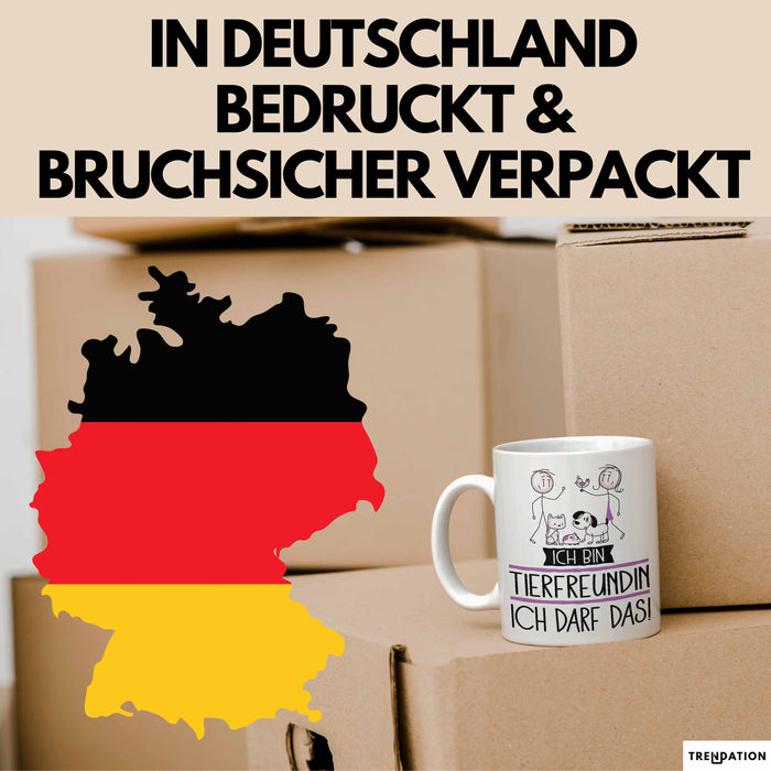 Geschenk für Tierfreundin Tasse Lustige Geschenkidee Geburtstag Ich Bin Tierfreundin Ich Darf Das Weiß Trendation