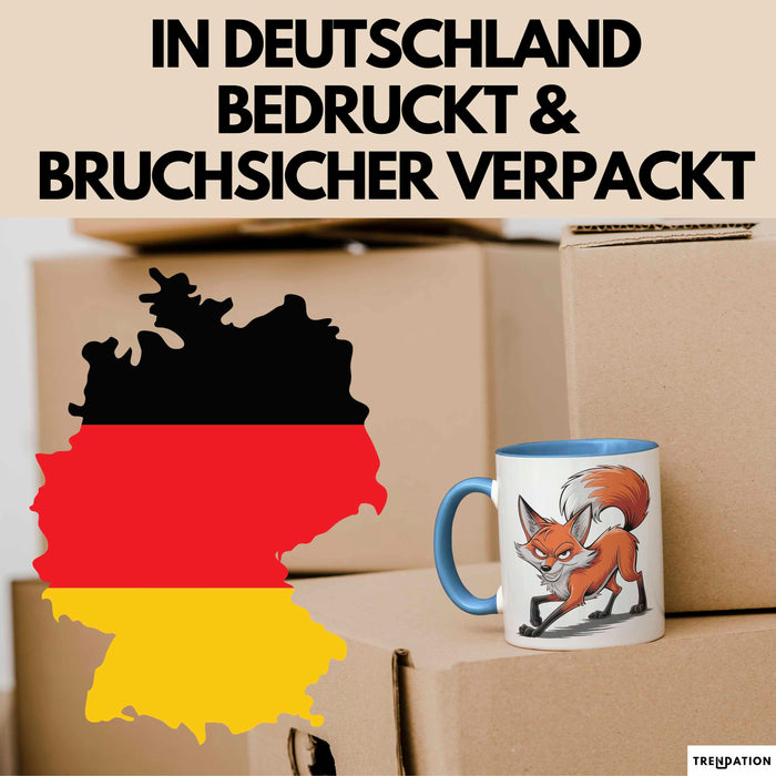 Fuchs Liebhaber Tasse Geschenkidee Schlauer Tierfan Geschenkidee Lustig Blau Trendation