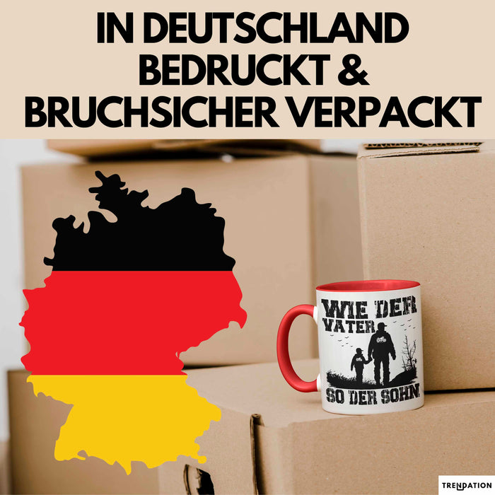 Vater Sohn Tasse Geschenk Lustige Geschenkidee Spruch Motorrad-Fahrer Rot Trendation