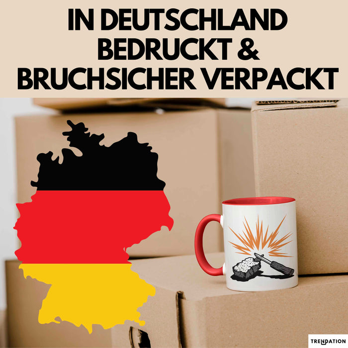 Bushcraft Fan Tasse Geschenkidee Naturfertigkeiten Liebhaber Rot Trendation