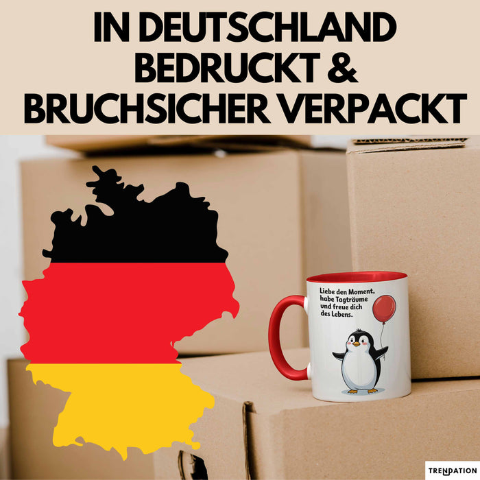 Büroarbeit Kollege Abschied Tasse Geschenk Lustige Geschenkidee Spruch Liebe Den Moment Habe Tagträume Und Freue Dich Des Lebens Rot Trendation