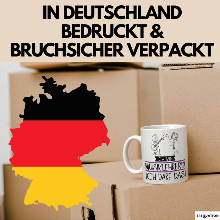Geschenk für Musiklehrerin Tasse Lustige Geschenkidee Geburtstag Ich Bin Musiklehrerin Ich Darf Das Weiß Trendation