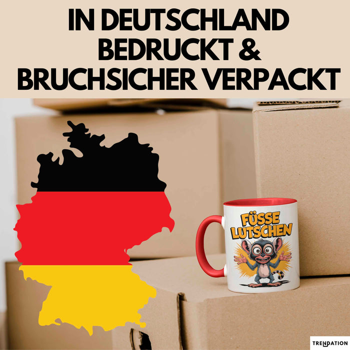 Sarkasmus Sarkastisch Tasse Geschenk Lustige Geschenkidee Spruch Füsse Lutschen Rot Trendation
