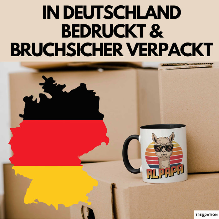 Vatertag Tasse Geschenk Alpapa Alpaka für Papa Spruch Trendation