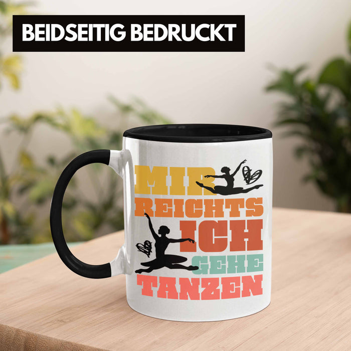 Trendation - Ballett Ballerina Tänzerin Tasse Mädchen Geschenk Frauen Tanzen Geschenkidee Kaffeetasse Schwarz Trendation
