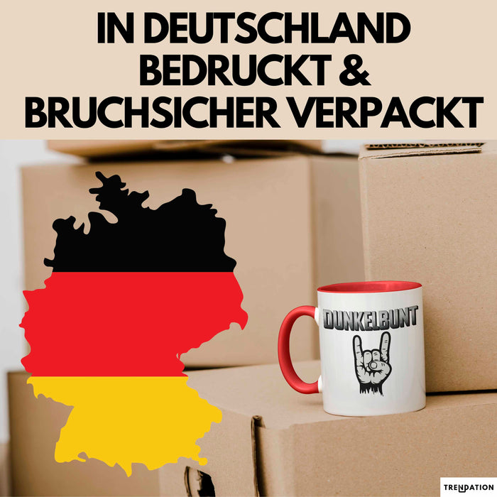 Dunkle Farbe Tasse Geschenk Lustige Geschenkidee Spruch Dunkelbunt Rot Trendation