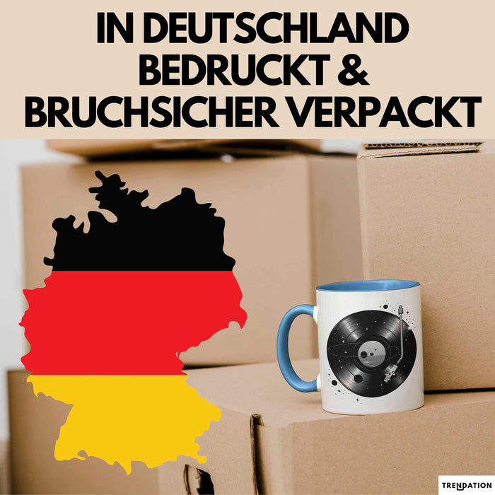 Vinyl Schallplatten Musikliebhaber Musiker Tasse Geschenk Lustige Geschenkidee Spruch Blau Trendation
