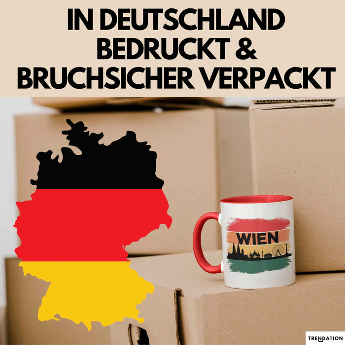 Österreich Wien Wienerisch Tasse Geschenk Lustige Geschenkidee Spruch Rot Trendation