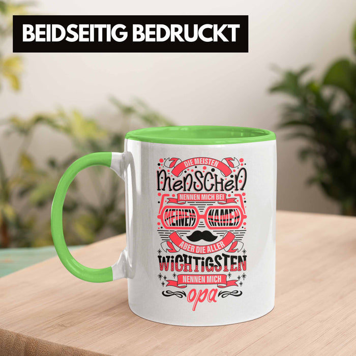Opa Tasse Geschenk von Enkel Enkelin Bester Opa Der Welt Tasse Geschenkidee Bester Opa Der Welt Grün Trendation