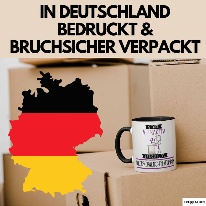 Meerschweinchenfreundin Tasse Geschenk Becher Stark Attraktiv Furchtlos Meerschweinchenfreundin Lustige Geschenkidee Trendation