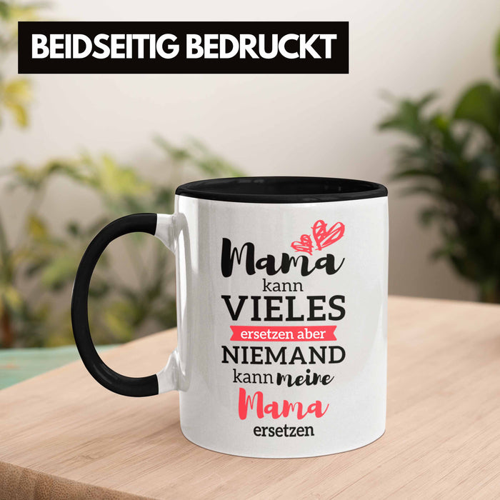 Trendation - Mama Tasse mit Spruch Geschenk Muttertag von Tochter Sohn Mutter Kaffeetasse Schwarz Trendation
