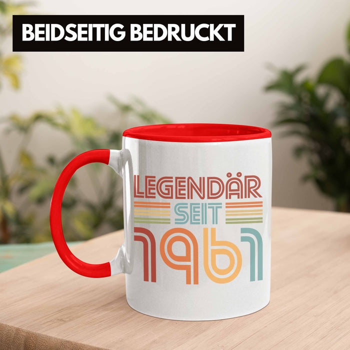 Trendation - 60. Geburtstag Tasse Frau Männer Geschenk 60er Geschenkidee 60 Mutter Vater Mann Frauen Lustig Geschenke Deko Rot Trendation