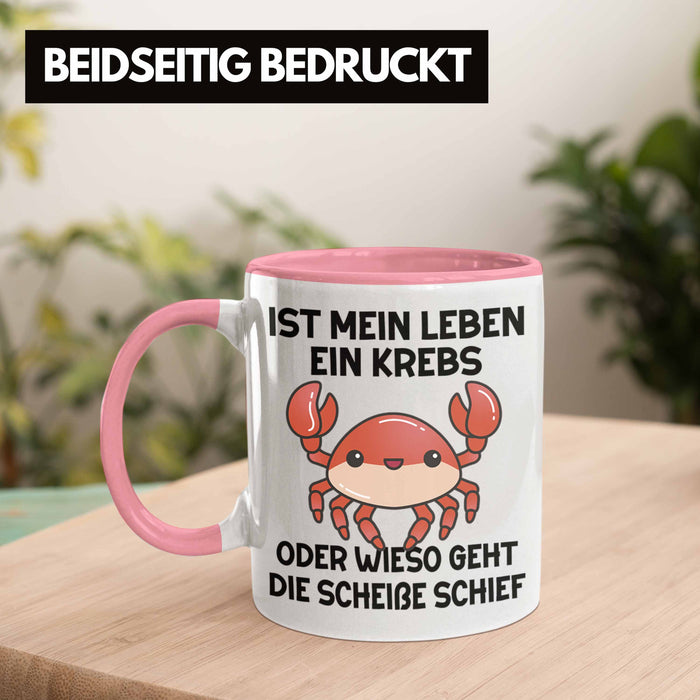 Dank Meme Tasse Spruch Internet Meme Geschenkidee Depressionen Ist Mein Leben Ein Krebs Oder Wieso Geht Die SCH Schief? Rosa Trendation