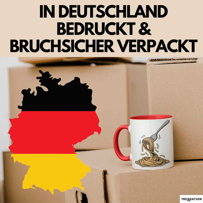 Spaghetti Fan Tasse Geschenkidee für Pasta Liebhaber Rot Trendation
