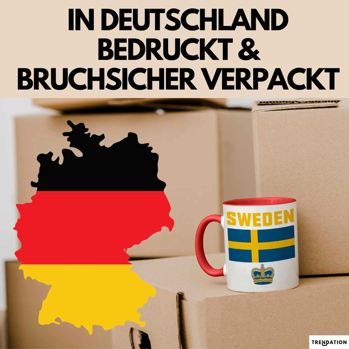 Schweden Skandinavien Schwedisch Tasse Geschenk Lustige Geschenkidee Spruch Rot Trendation