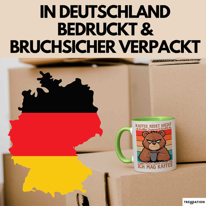 Kaffeeliebhaber Tasse Geschenk Lustige Geschenkidee Spruch Kaffee Macht Einfach Seinen Job Ich Mag Kaffee Grün Trendation