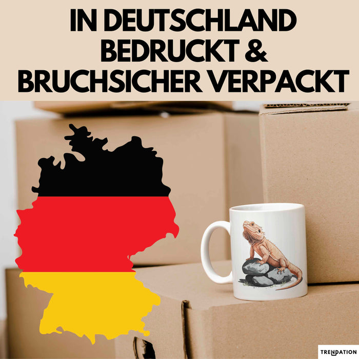 Reptil Bartagame Tasse Geschenk Lustige Geschenkidee Spruch Weiß Trendation