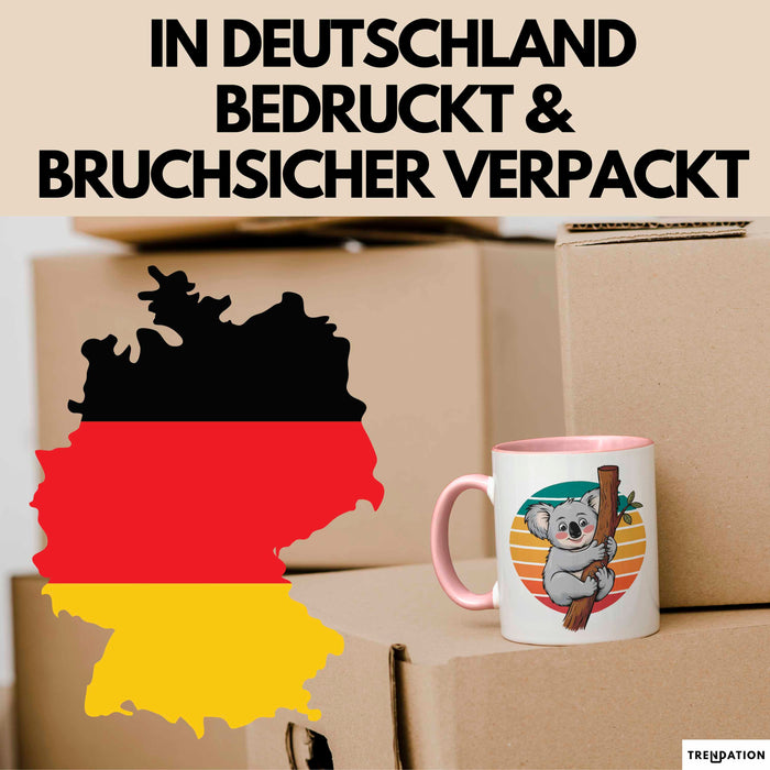 Retro Koala Tierliebhaber Tasse Geschenk Lustige Geschenkidee Spruch Rosa Trendation