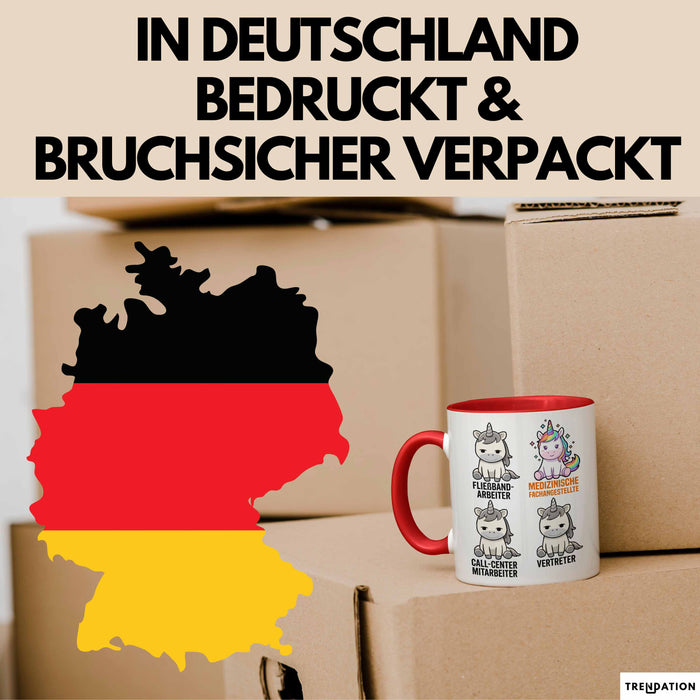 Arzt Einhorn Tasse Geschenk Lustige Geschenkidee Spruch Medizinische Fachangestellte Rot Trendation