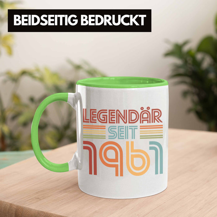 Trendation - 60. Geburtstag Tasse Frau Männer Geschenk 60er Geschenkidee 60 Mutter Vater Mann Frauen Lustig Geschenke Deko Grün Trendation