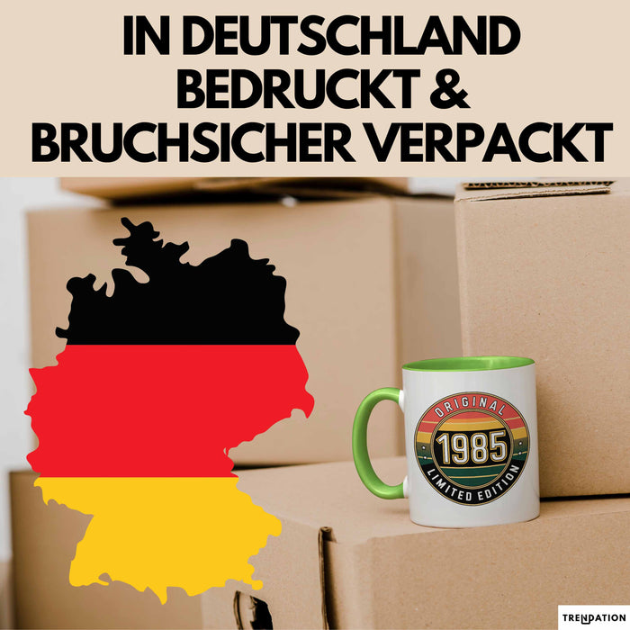 40 Geburtstag Party Tasse Geschenk Lustige Geschenkidee Spruch Original 1985 Limitierte Edition Grün Trendation