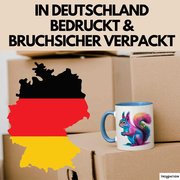 Eichhörnchen Tierliebhaber Tasse Geschenk Lustige Geschenkidee Spruch Blau Trendation