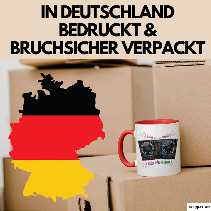 DJ Tasse Geschenkidee für Musikmixer Fans Rot Trendation