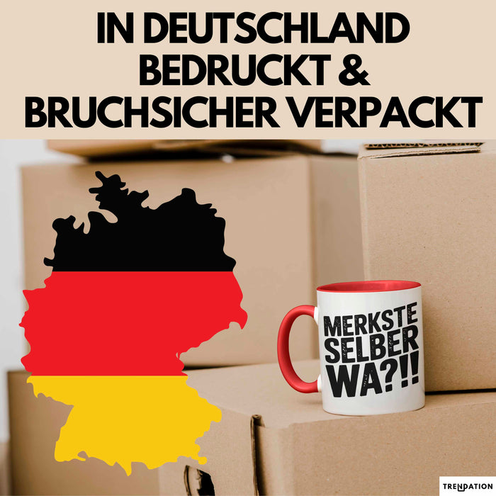 Deutschland Berlin Tasse Geschenk Lustige Geschenkidee Spruch Merkste Selber Wa Rot Trendation
