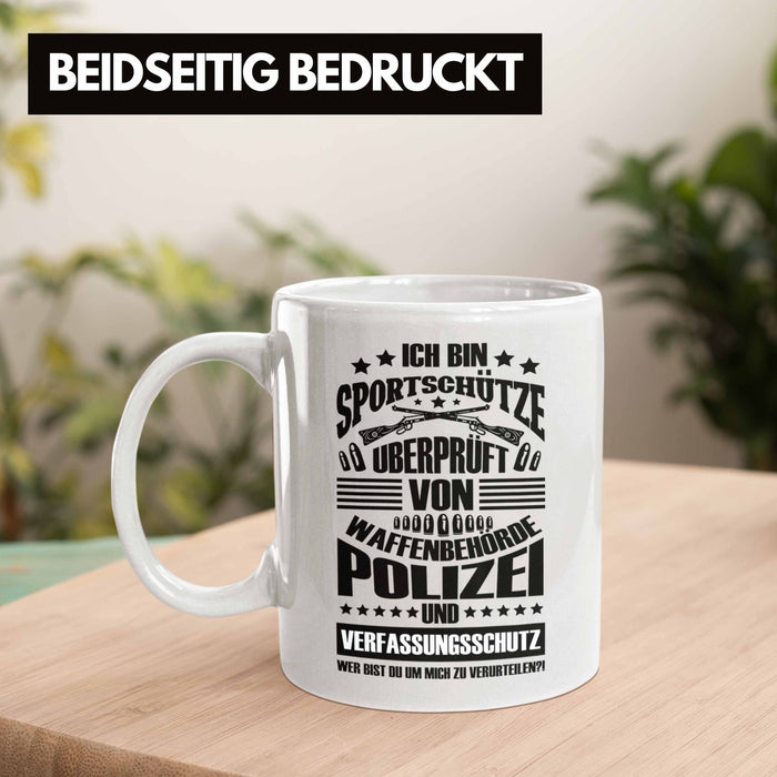 Lustige Schießen-Tasse für Sportschützen Geschenk Ich Bin Sportschütze Weiß Trendation